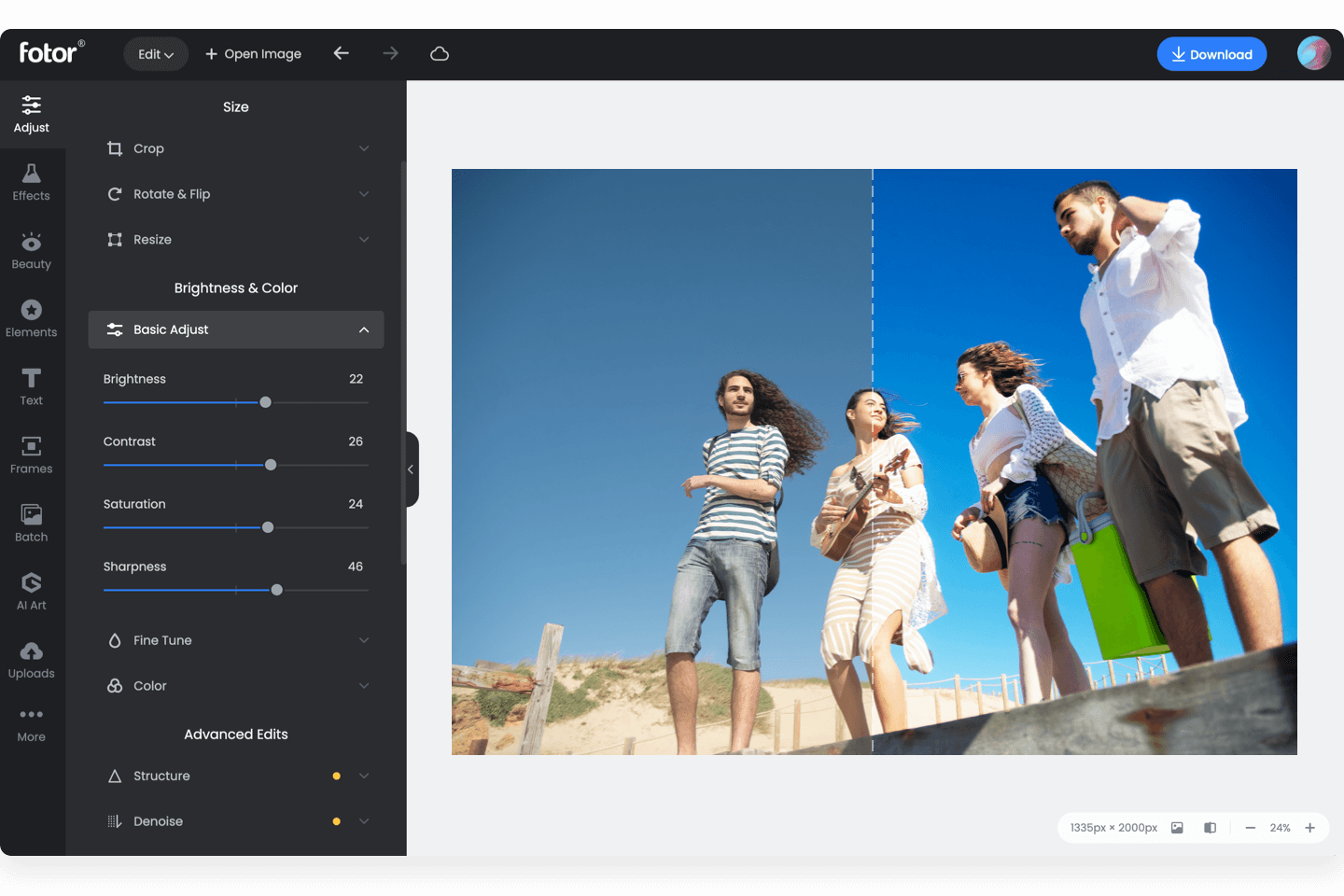 Online photo editor by Fotor